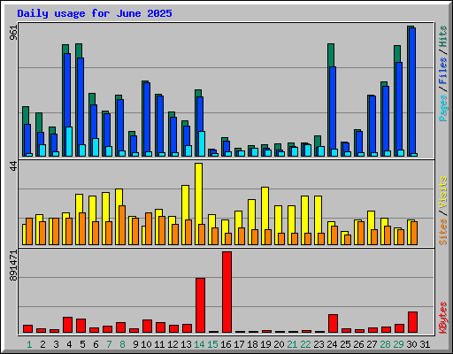 Daily usage for June 2025