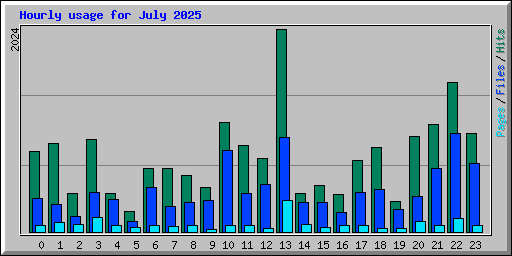 Hourly usage for July 2025